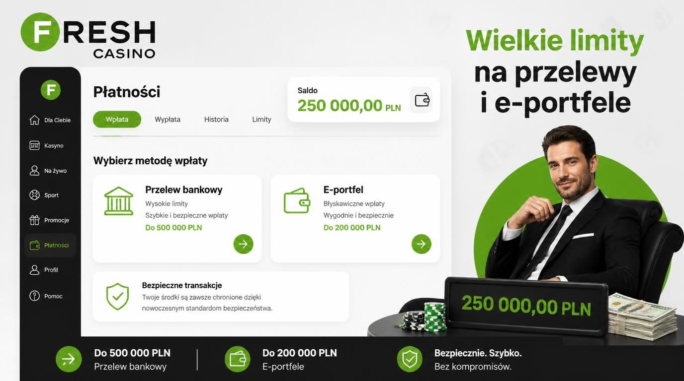 „Interfejs kasyna z limitem wpłaty bankowej i portfela elektronicznego w PLN”