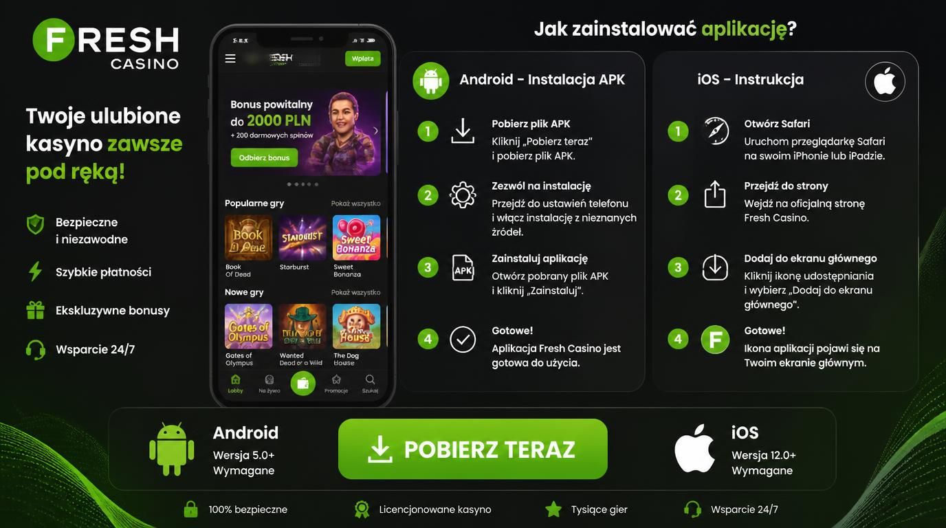Proces pobierania aplikacji Fresh Casino w Polsce